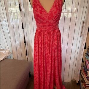 Elegant Pink Floral Maxi Dress